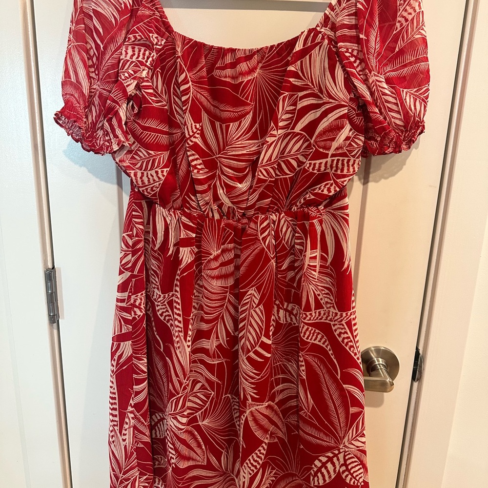 Banana Republic Off Shoulder Tropical Dress